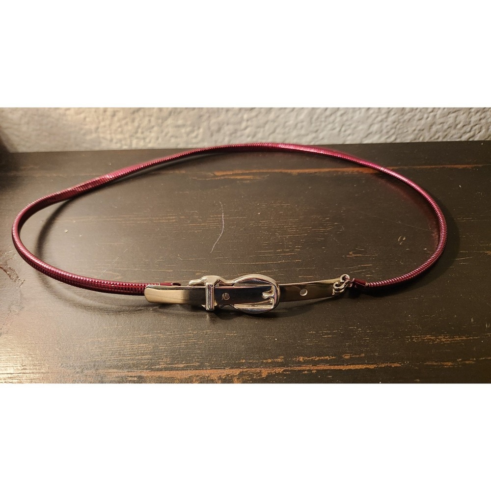 Vintage Snake Metal Belt Fits 24"  to 28" pink metallic made in‎ USA